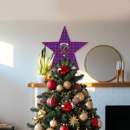 ScotsTee Shop Scottish Jackson Crest Tartan Wooden Christmas Tree Topper