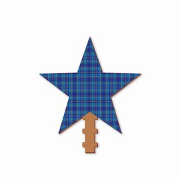 ScotsTee Shop Scottish Mercer Modern Tartan Wooden Christmas Tree Topper