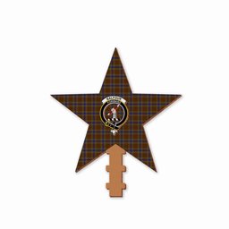 ScotsTee Shop Scottish Balfour 2 Crest Tartan Wooden Christmas Tree Topper