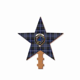 ScotsTee Shop Scottish Clark (Lion) Crest Tartan Wooden Christmas Tree Topper