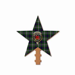 ScotsTee Shop Scottish Farquharson Dress Crest Tartan Wooden Christmas Tree Topper