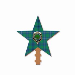 ScotsTee Shop Scottish Irvine Ancient Crest Tartan Wooden Christmas Tree Topper