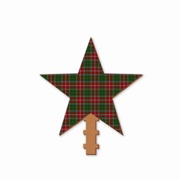 ScotsTee Shop Scottish MacWhirter Tartan Wooden Christmas Tree Topper