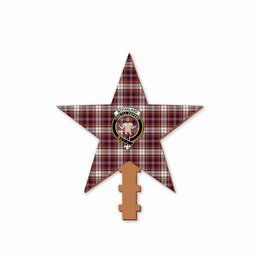 ScotsTee Shop Scottish McFarland Dress Modern Crest Tartan Wooden Christmas Tree Topper