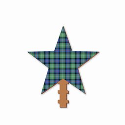 ScotsTee Shop Scottish Sutherland Old Ancient SC Tartan Wooden Christmas Tree Topper