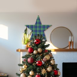 ScotsTee Shop Scottish Sutherland Old Ancient SC Tartan Wooden Christmas Tree Topper