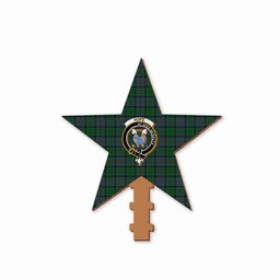 ScotsTee Shop Scottish Hope Vere Crest Tartan Wooden Christmas Tree Topper