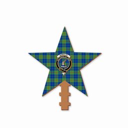 ScotsTee Shop Scottish Barclay Hunting Ancient Crest Tartan Wooden Christmas Tree Topper