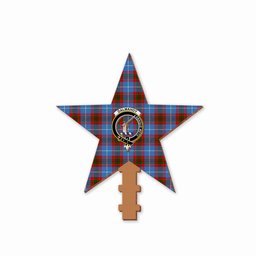 ScotsTee Shop Scottish Dalmahoy Crest Tartan Wooden Christmas Tree Topper