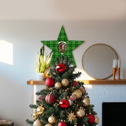 ScotsTee Shop Scottish Boyle SC Crest Tartan Wooden Christmas Tree Topper