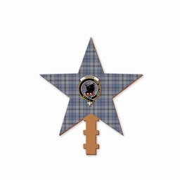 ScotsTee Shop Scottish Tweedie Crest Tartan Wooden Christmas Tree Topper