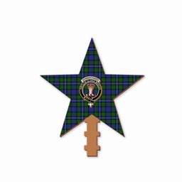 ScotsTee Shop Scottish Donnachaidh Crest Tartan Wooden Christmas Tree Topper