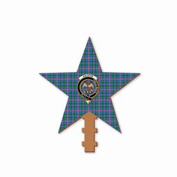 ScotsTee Shop Scottish Ralston Crest Tartan Wooden Christmas Tree Topper