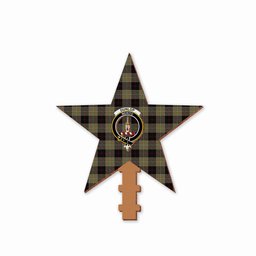 ScotsTee Shop Scottish Dunlop Hunting Crest Tartan Wooden Christmas Tree Topper