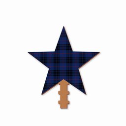 ScotsTee Shop Scottish McCoy Blue Tartan Wooden Christmas Tree Topper