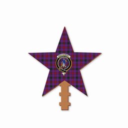 ScotsTee Shop Scottish Montgomery Modern Crest Tartan Wooden Christmas Tree Topper