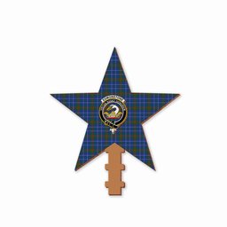 ScotsTee Shop Scottish Edmonstone Crest Tartan Wooden Christmas Tree Topper
