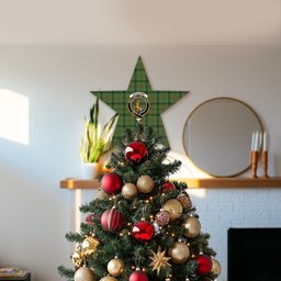 ScotsTee Shop Scottish Strachan Hunting Crest Tartan Wooden Christmas Tree Topper