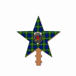 ScotsTee Shop Scottish Maitland SC Crest Tartan Wooden Christmas Tree Topper