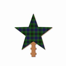 ScotsTee Shop Scottish Rutledge Tartan Wooden Christmas Tree Topper