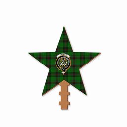 ScotsTee Shop Scottish Kinnear Crest Tartan Wooden Christmas Tree Topper