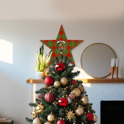 ScotsTee Shop Scottish Gregor Modern Crest Tartan Wooden Christmas Tree Topper