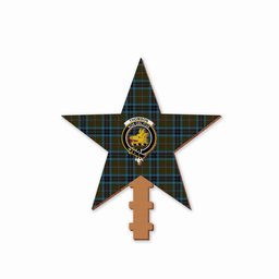 ScotsTee Shop Scottish Thomson Hunting Crest Tartan Wooden Christmas Tree Topper
