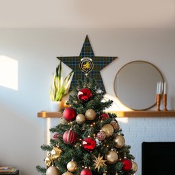 ScotsTee Shop Scottish Thomson Hunting Crest Tartan Wooden Christmas Tree Topper