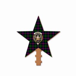 ScotsTee Shop Scottish Urquhart Modern Crest Tartan Wooden Christmas Tree Topper