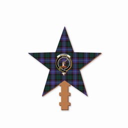 ScotsTee Shop Scottish Guthrie Modern Crest Tartan Wooden Christmas Tree Topper