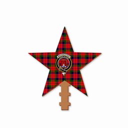 ScotsTee Shop Scottish MacNachten Modern Crest Tartan Wooden Christmas Tree Topper