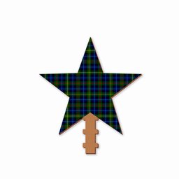 ScotsTee Shop Scottish Smith Modern Tartan Wooden Christmas Tree Topper