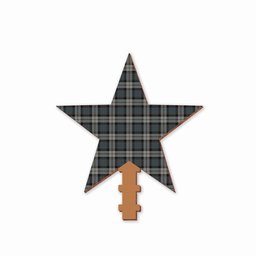 ScotsTee Shop Scottish McCandlish Dress Grey Tartan Wooden Christmas Tree Topper