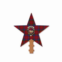 ScotsTee Shop Scottish MacDonald of Glenaladale Crest Tartan Wooden Christmas Tree Topper