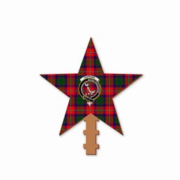 ScotsTee Shop Scottish Hopkirk Crest Tartan Wooden Christmas Tree Topper