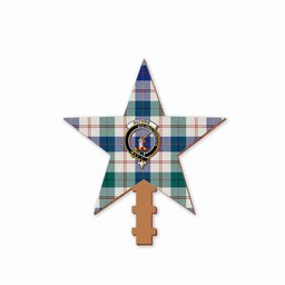 ScotsTee Shop Scottish Guthrie Dress Modern Crest Tartan Wooden Christmas Tree Topper