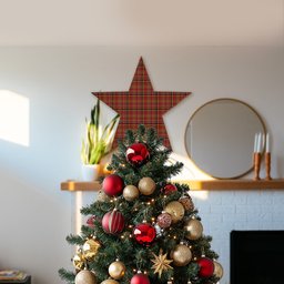 ScotsTee Shop Scottish Ogilvie (Ogilvy) of Strathallan Tartan Wooden Christmas Tree Topper