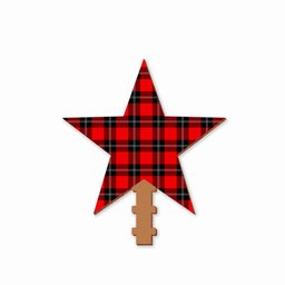 ScotsTee Shop Scottish Ramsay Modern Tartan Wooden Christmas Tree Topper