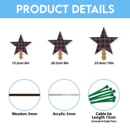 ScotsTee Shop Scottish Rob Roy (Film) Tartan Wooden Christmas Tree Topper
