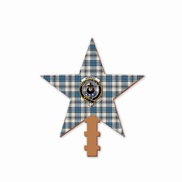 ScotsTee Shop Scottish Hannay Ancient Crest Tartan Wooden Christmas Tree Topper
