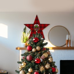 ScotsTee Shop Scottish Hog Crest Tartan Wooden Christmas Tree Topper