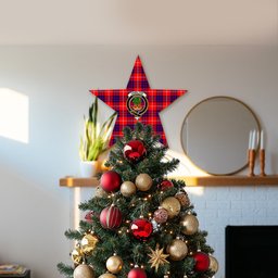 ScotsTee Shop Scottish Hamilton Modern Crest Tartan Wooden Christmas Tree Topper