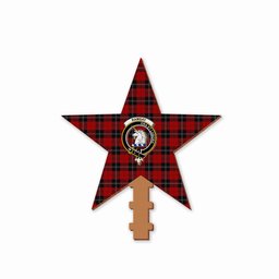 ScotsTee Shop Scottish Ramsay Crest Tartan Wooden Christmas Tree Topper