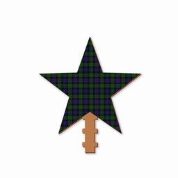 ScotsTee Shop Scottish Murray of Atholl Tartan Wooden Christmas Tree Topper