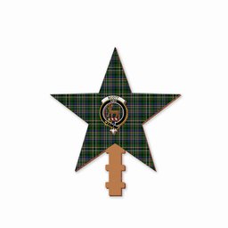 ScotsTee Shop Scottish Scott Green Crest Tartan Wooden Christmas Tree Topper