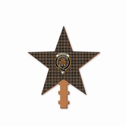 ScotsTee Shop Scottish MacKenzie Hunting Crest Tartan Wooden Christmas Tree Topper