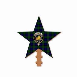 ScotsTee Shop Scottish Campbell Modern Crest Tartan Wooden Christmas Tree Topper