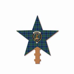 ScotsTee Shop Scottish Marshall Crest Tartan Wooden Christmas Tree Topper