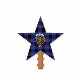 ScotsTee Shop Scottish Maule Modem Crest Tartan Wooden Christmas Tree Topper