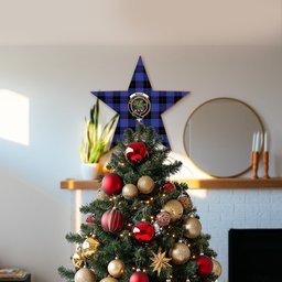 ScotsTee Shop Scottish Maule Modem Crest Tartan Wooden Christmas Tree Topper